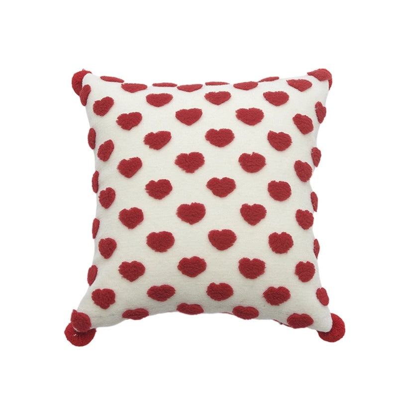 Minimalist Heart Plush Throw Pillow Cover for Couch Sofa Decorative Cushion Case|Home Decor