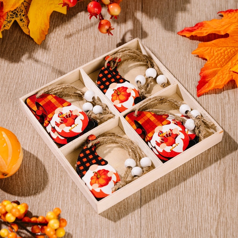 Nordic Style Cute Santa Claus Wooden Hanging Ornaments for Christmas Thanksgiving Home Party|Holiday Decorations