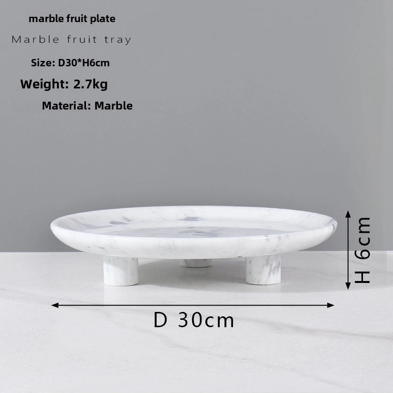 Natural Marble Fruit Plate Decorative Tray for Home Storage Hotel Model Room Soft Decoration|Home Decor