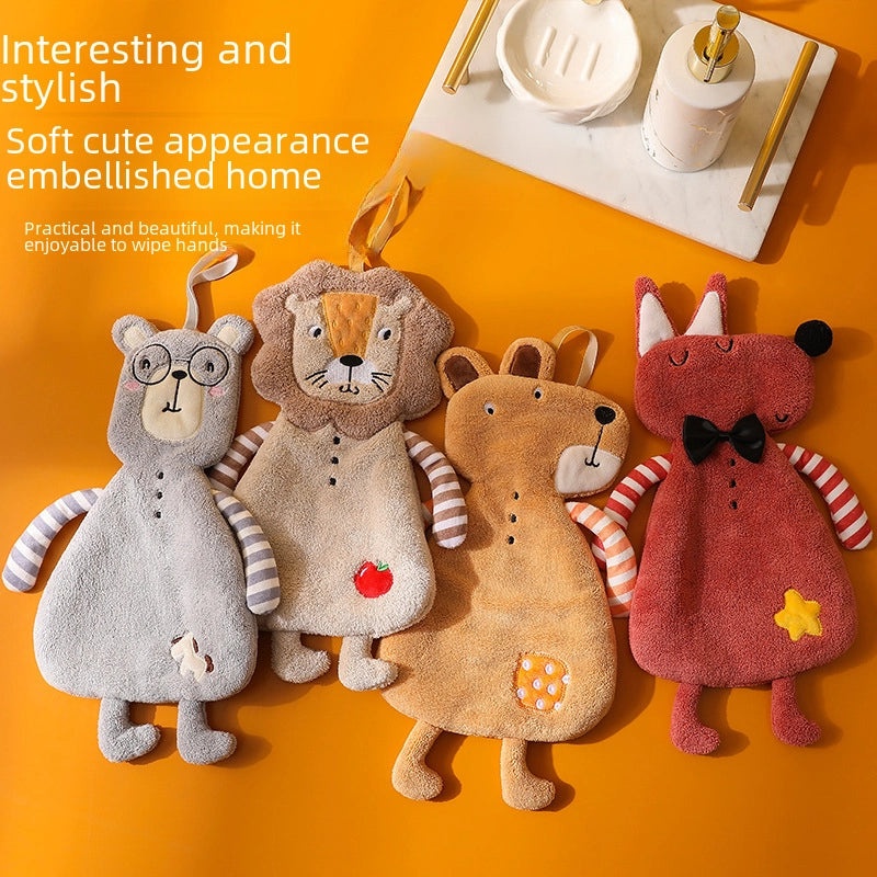 Cute Animal Cartoon Hand Towel for Kitchen and Bathroom Hanging | Home & Kitchen Textiles