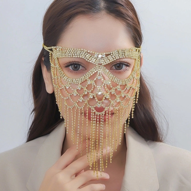 Sexy Rhinestone Hollow Out Braid Mask for Women Solid Color Alloy Queen Style 1 Piece|Fashion Accessories