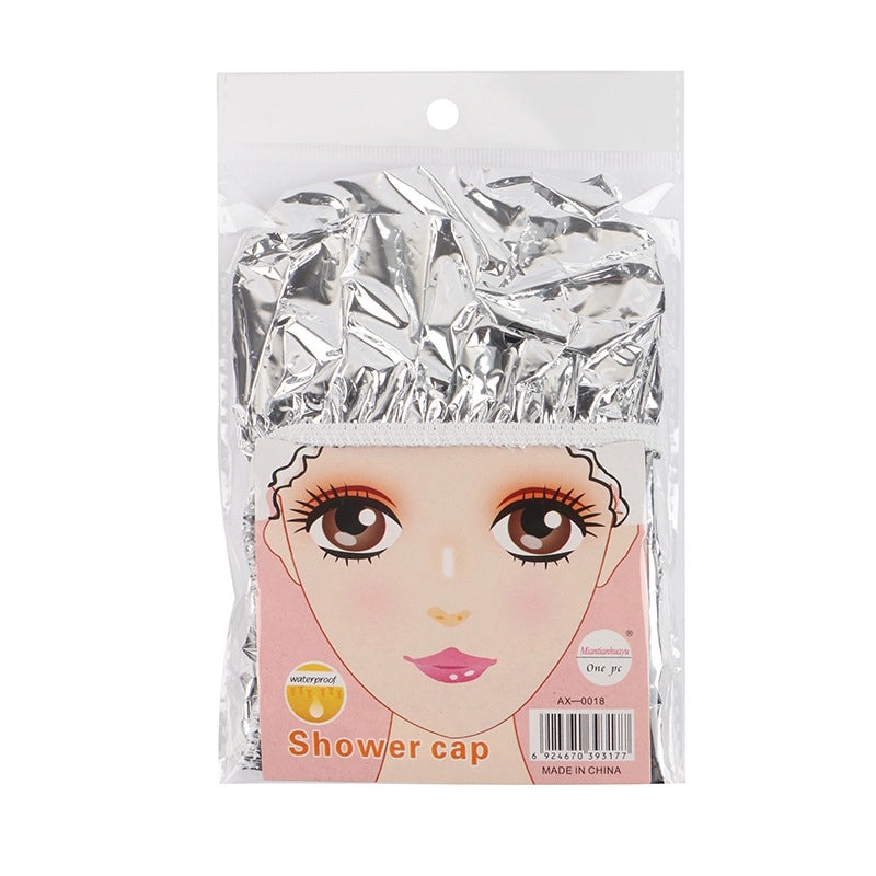 Disposable Women's Hair Cap Aluminum Foil Waterproof Shower Cap Oil-proof Thin Hair Treatment Film|Hair Accessories