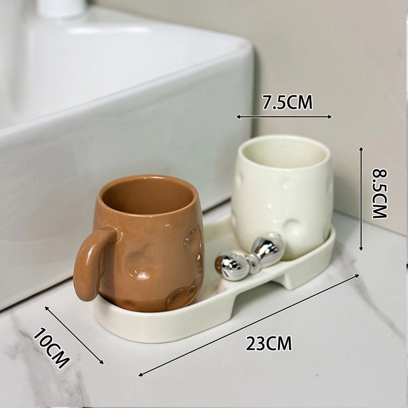 Light Luxury Ceramic Toothbrush Cup for Hotel & Home | Bathroom Accessories