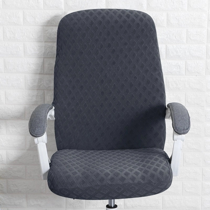 Knitted Jacquard Elastic Office Chair Cover with Pineapple Grid Pattern for Rotating Armrest Computer Chair|Office Furniture Accessories
