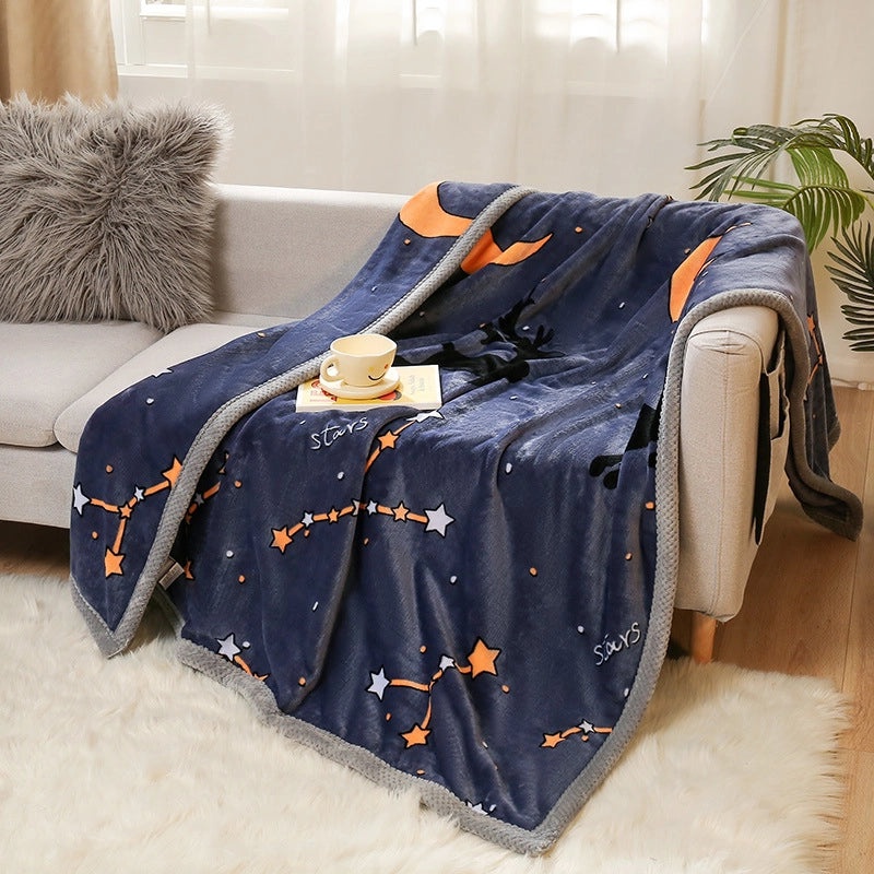 Thickened Autumn Winter Fleece Blanket Soft Coral Flannel Throw Air-conditioning Quilt Gift|Home & Living Bedding Blankets