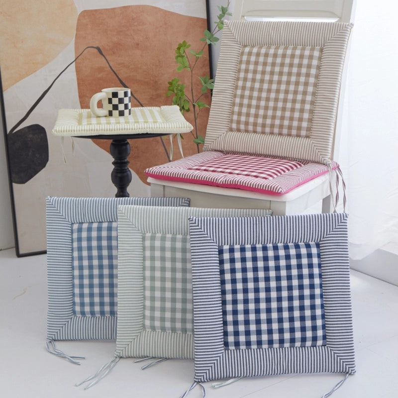 Plaid Polyester Seat Cushion for Chairs|Home Decor & Furniture Accessories