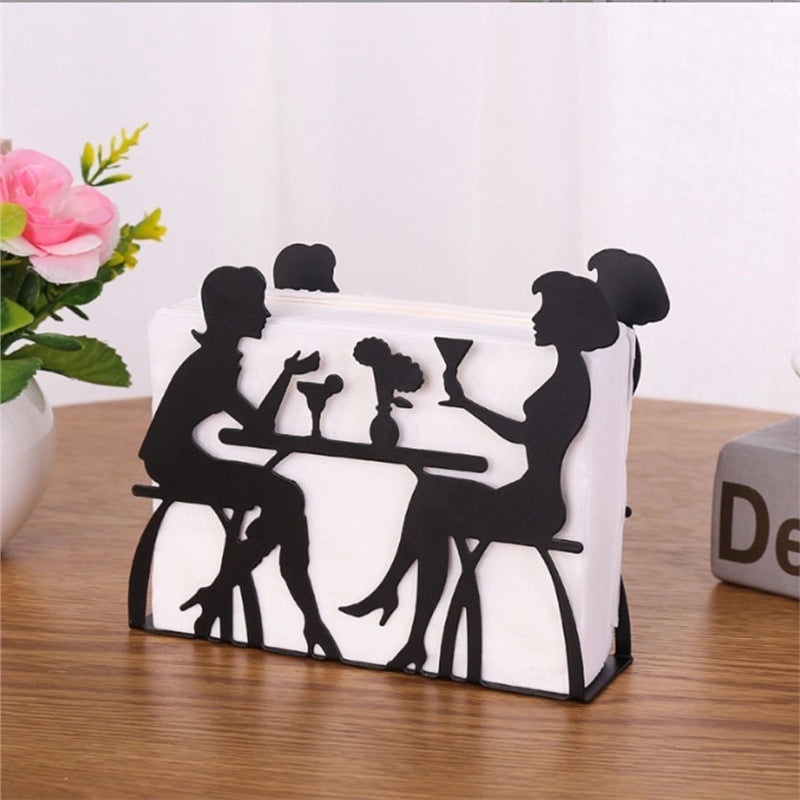 Casual Leaf Design Solid Color Iron Tissue Holder for Home Decor | Home & Living Accessories