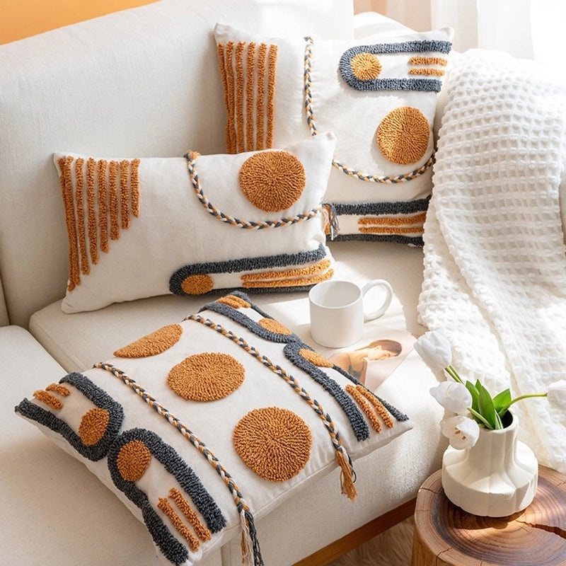 Bohemian Indian Tufted Cushion Cover Simple Nordic Style Throw Pillow for Bay Window Room Decor|Home Decor Pillows