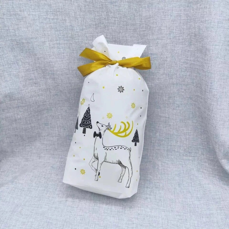 Holiday Snowflake Drawstring Gift Bags for Candy Cookies | Seasonal Packaging