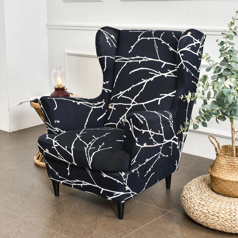 Elastic Four Seasons Tiger Print Wingback Chair and Sofa Cover All-Inclusive American Style|Home Decor & Furniture