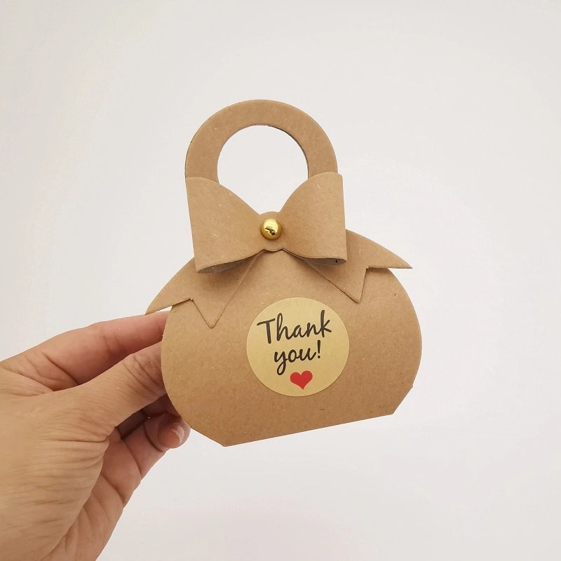 Handmade Kraft Paper Candy Box with DIY Sticker | Wedding Party Favor Boxes & Creative Packaging