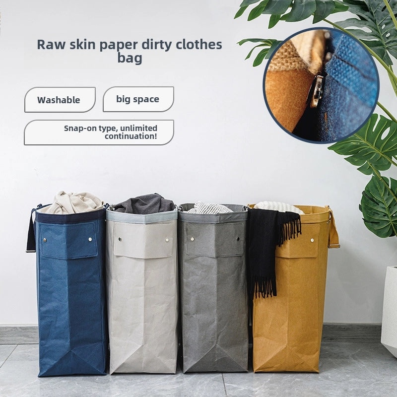 Biodegradable Kraft Paper Storage Bag for Laundry Toys Clothes Organizing Large Space | Home Storage & Organization