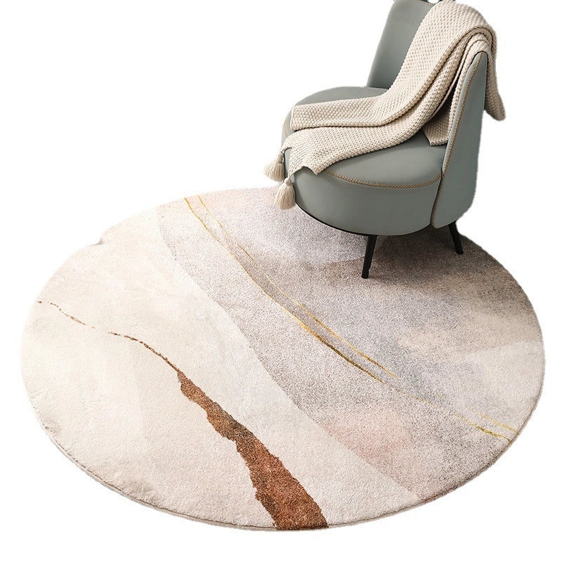 Nordic Minimalist Washable Round Carpet for Computer Chair Soft Luxury Study Bedroom Rug|Home Decor Rugs
