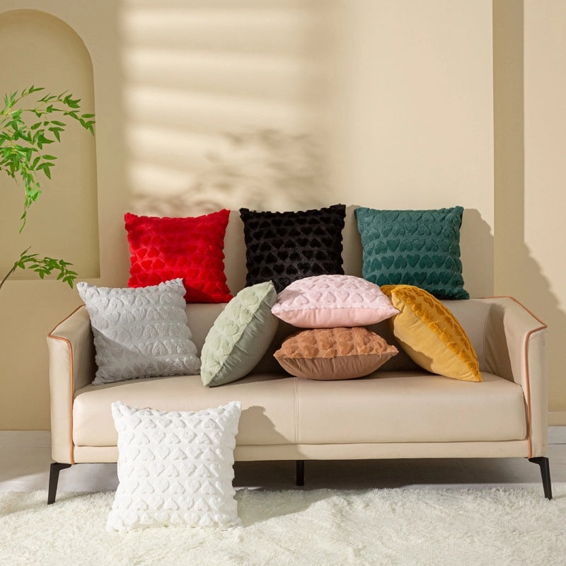 Elegant Heart Shaped Plush Pillow Covers for Sofa | Home Decor