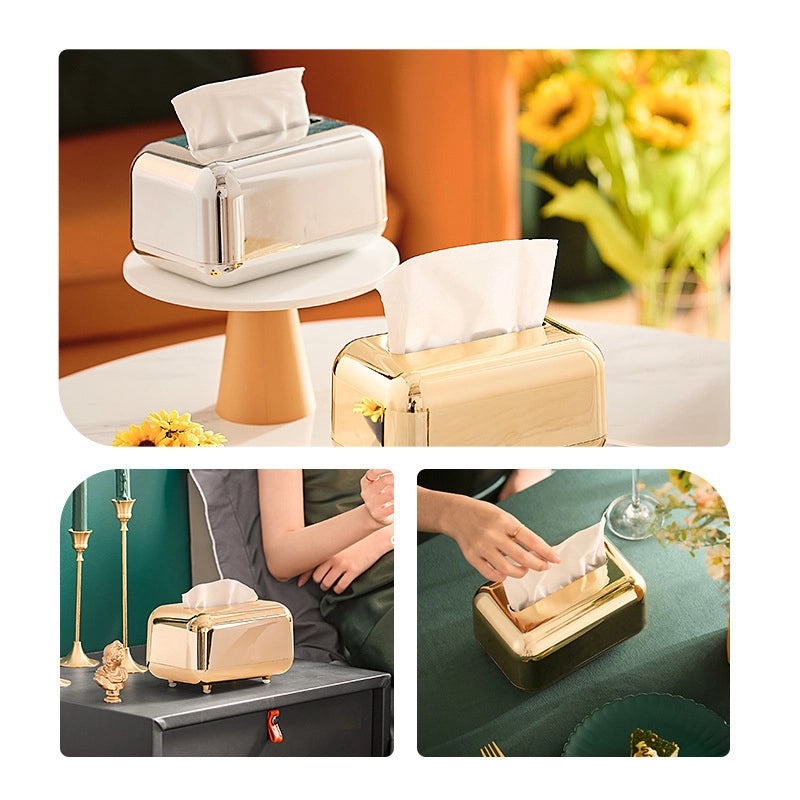 Electroplated Retro Luxury Tissue Box for Home and Living Room Desktop | Home Decor & Storage