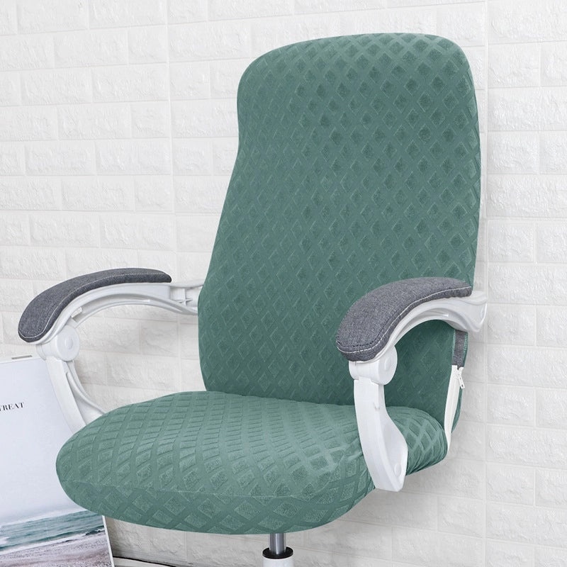 Knitted Jacquard Elastic Office Chair Cover with Pineapple Grid Pattern for Rotating Armrest Computer Chair|Office Furniture Accessories