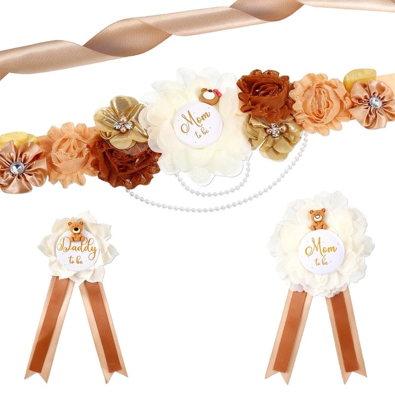 Mom To Be Flower Belt Baby Shower Corsage Badge Decorative Accessory | Baby Shower Accessories