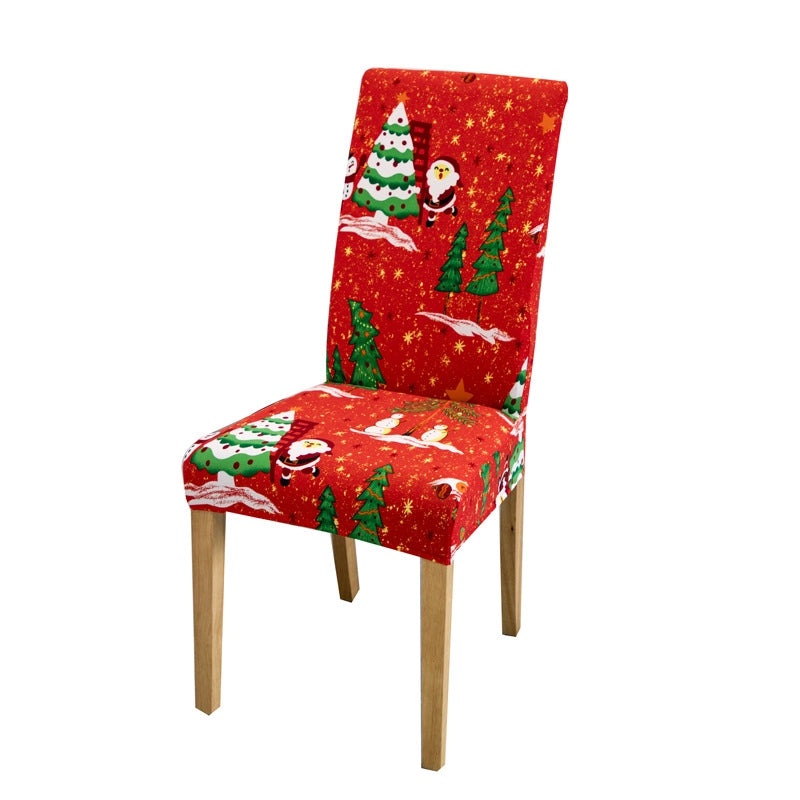 Christmas Elegant Minimalist Santa Snowflake Polyester Chair Cover for Couch Sofa Decor|Home Decor & Furniture Accessories