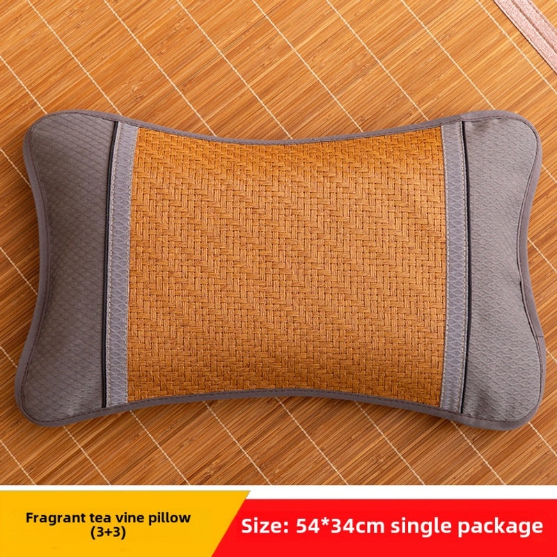 Summer Bamboo Rattan Pillow Breathable Buckwheat Neck Cushion for Adults Dorm Room|Home & Living > Bedding > Pillows