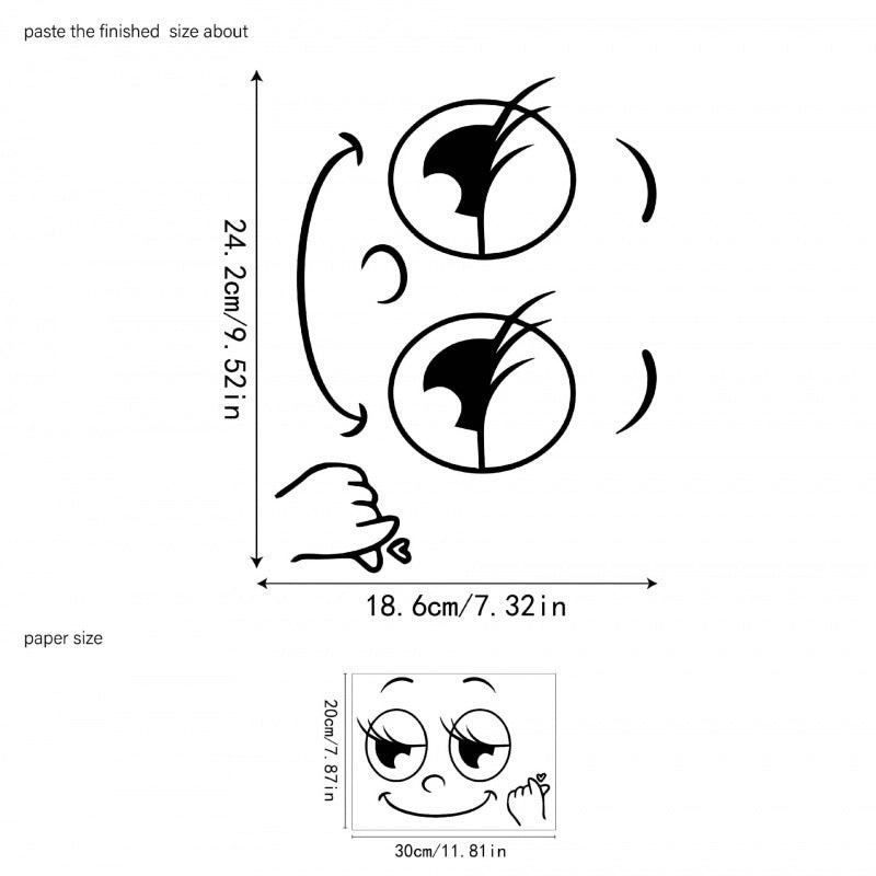 Cute Elegant Face PVC Wall Sticker for Bathroom Decor|Home Decor Wall Stickers