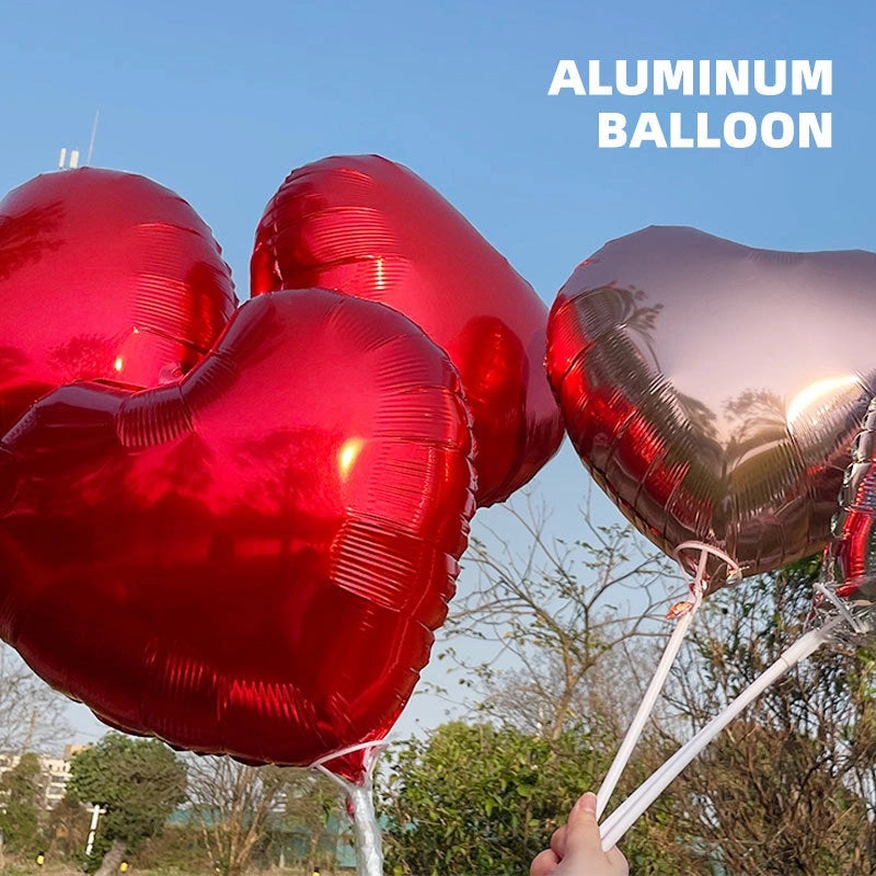 18 Inch Heart-Shaped Aluminum Foil Balloon for Wedding Valentine’s Day New Year Decoration | Party Supplies & Balloons