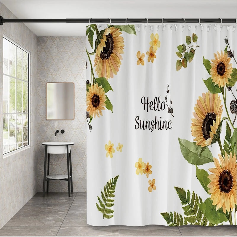 Pastoral Floral Polyester Shower Curtain for Bathroom Decor|Home & Bath