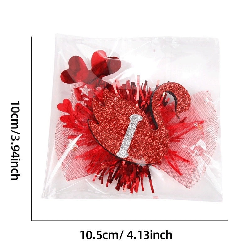 Valentine's Day Rose Heart Hairpin Classic Letter Design Felt Cloth Party Accessory 1 Piece|Hair Accessories