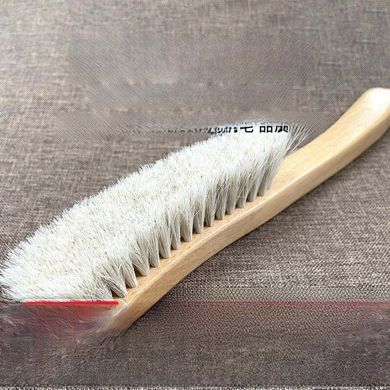 Wooden Handle Shoe Brush with Beech Wood and Horsehair for Leather and Suede Polishing | Shoe Care & Cleaning Tools