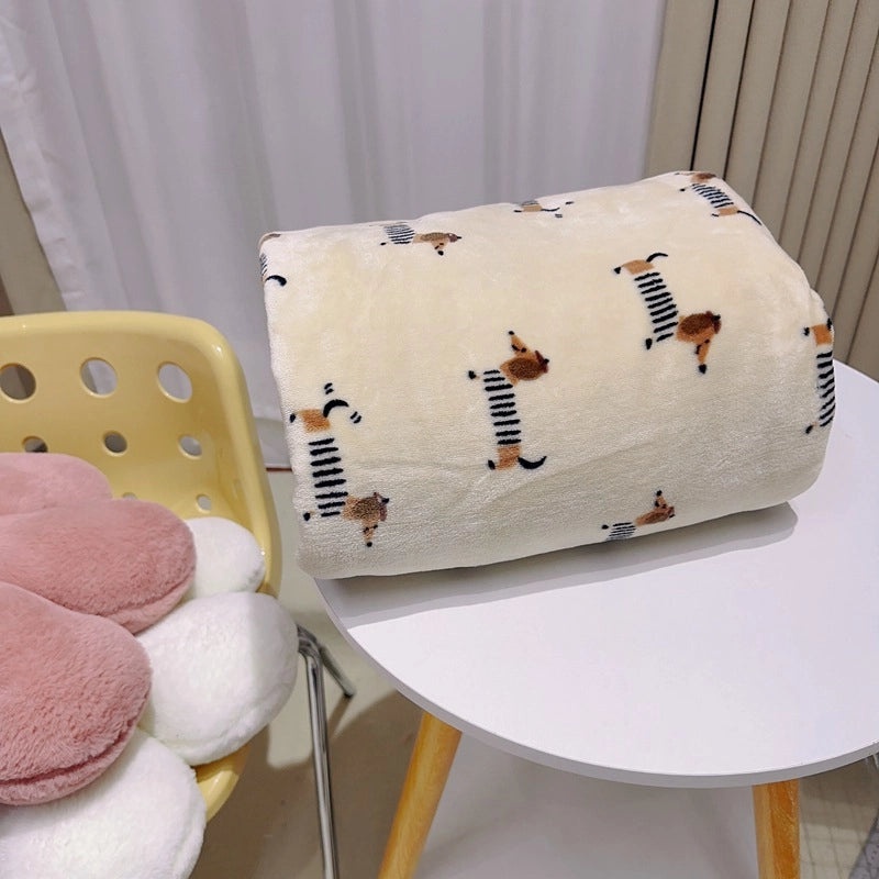 Cozy Cartoon Crayon Plush Flannel Blanket for Autumn Winter | Home & Living Bedding