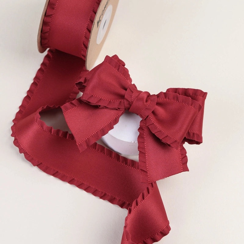 Thickened Ruffled Ribbon Bow Hair Clip High Density Wave Edge Skirt Decoration|Hair Accessories