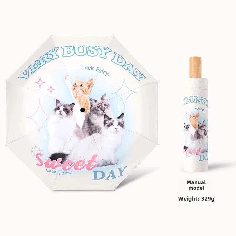 Dual-use Automatic Folding Umbrella for Women | Sun & Rain Protection UV Shield | Portable High-Grade Black Coating | Umbrellas