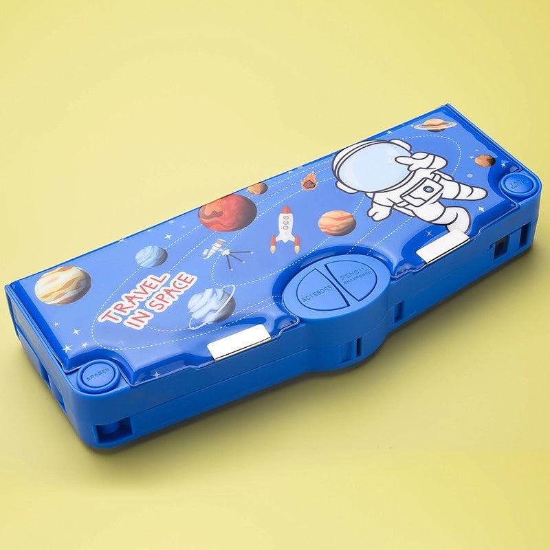 Large Capacity Double Layer Kids Pencil Box Cute Plastic Stationery Organizer for Boys Girls School Office|School Supplies