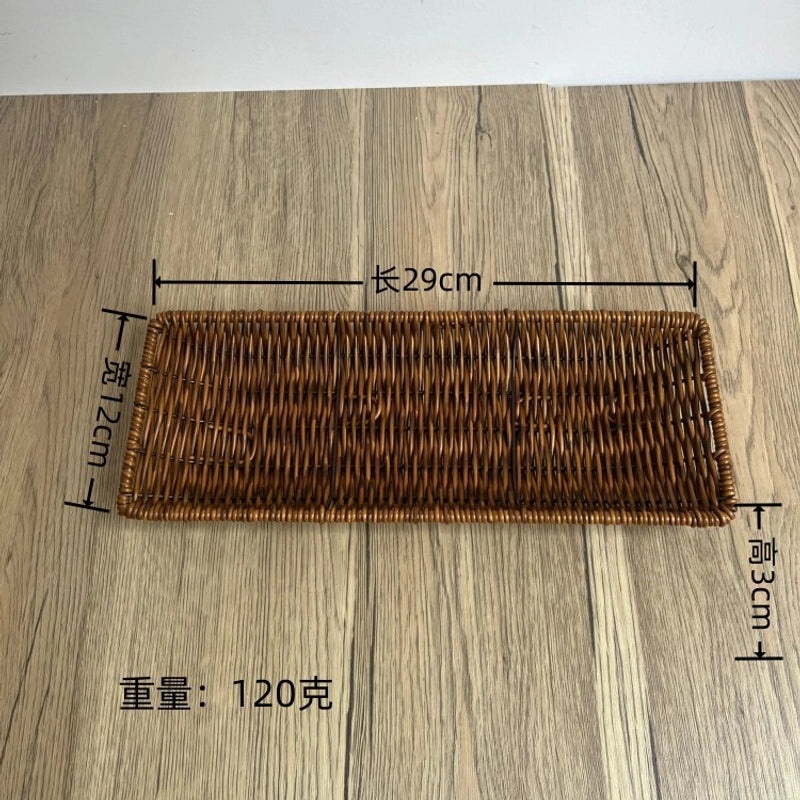 Minimalist Solid Color Woven Style Storage Basket Set of 2 | Home Storage & Organization