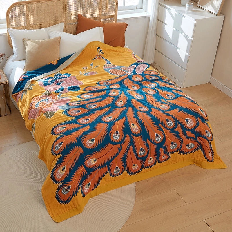 Summer Pure Cotton Gauze Quilt Lightweight Sofa Cover Blanket Bed Sheet for Adults|Home Textiles