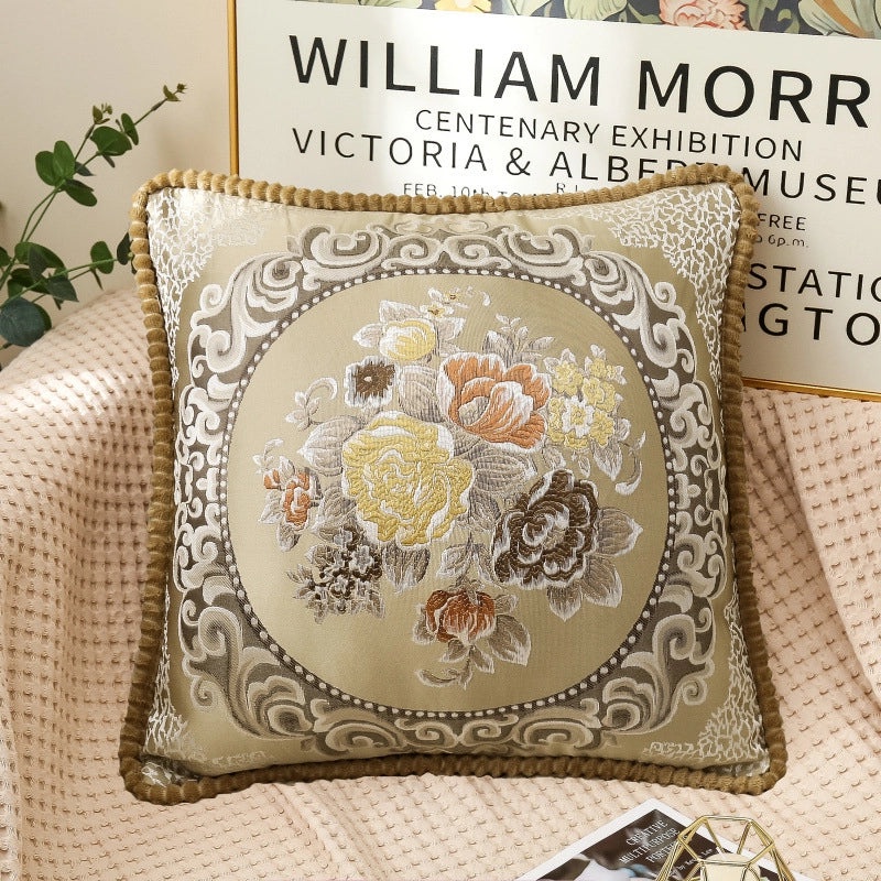 Elegant Floral Polyester Throw Pillow Cover|Home Decor Pillows