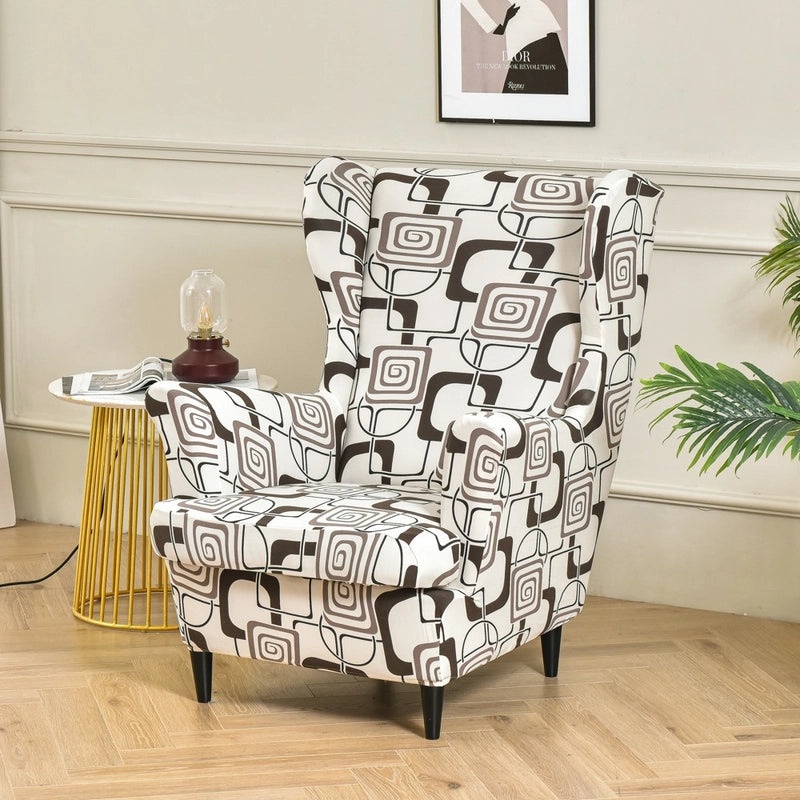 Elastic Four Seasons Tiger Print Wingback Chair and Sofa Cover All-Inclusive American Style|Home Decor & Furniture