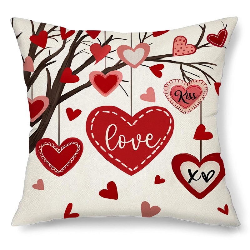 Elegant Nordic Heart Linen Pillowcases for Valentine’s Day | Home Decor & Sofa Accessories