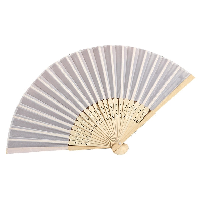7-inch White Silk Folding Fan with Plain Surface for Wedding DIY Printing Advertising|Home Decor & Crafts