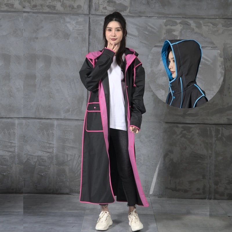 Unisex Outdoor EVA Rain Poncho Long Sleeve Waterproof Hooded Coat for Students and Travelers|Raincoats & Ponchos