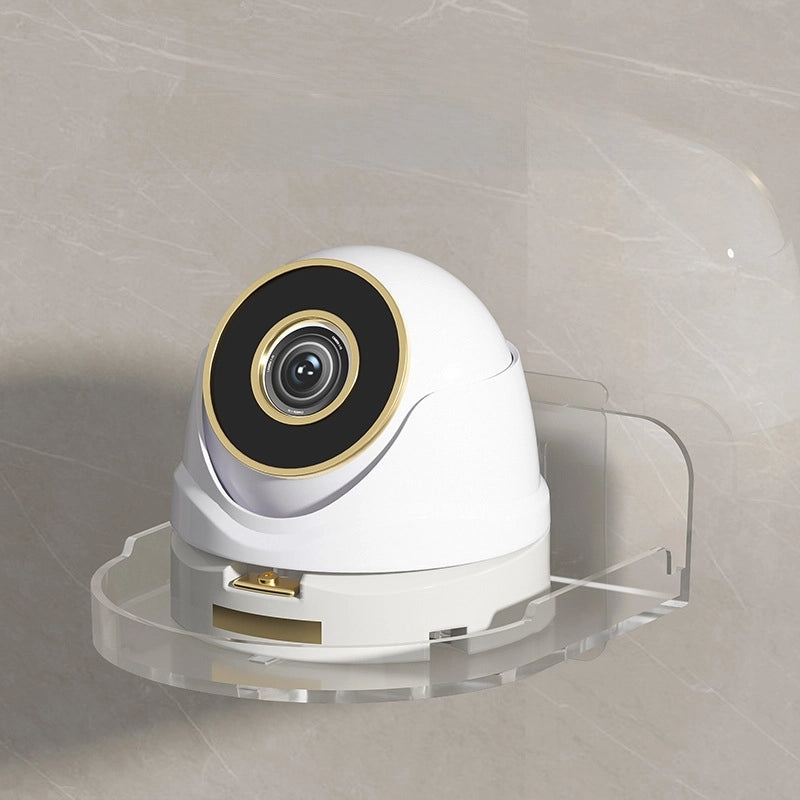 Japanese-style Round Seamless Wall-mounted Camera Bracket Multi-functional Nail-free Small Storage Rack|Home Security Accessories