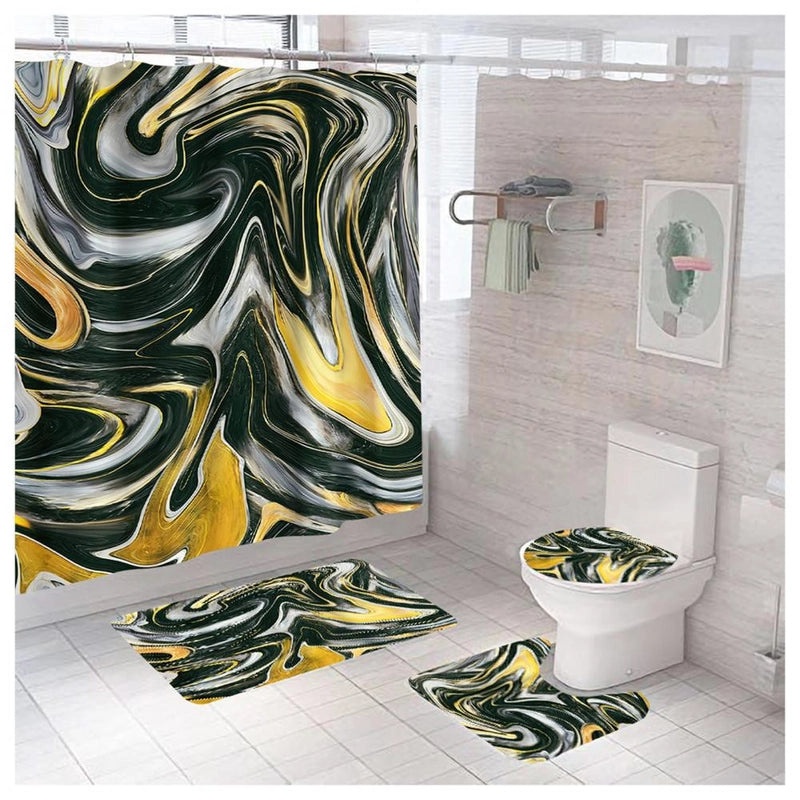 Modern Marble Pattern Polyester Shower Curtain for Bathroom|Bath & Shower Curtains