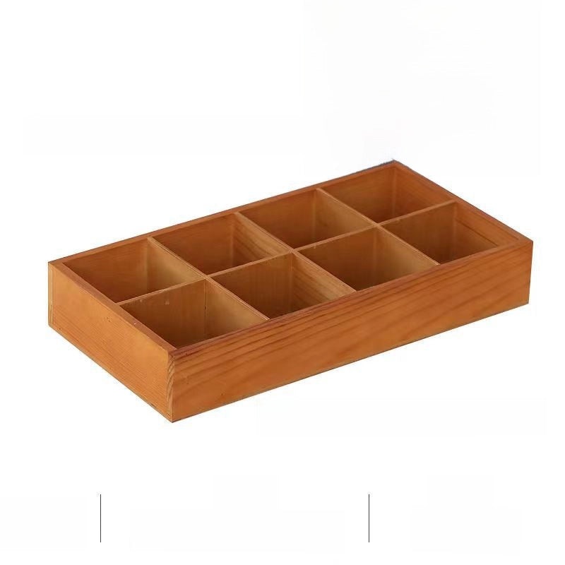 Wooden Multi-Grid Storage Box for Desktop | Home Storage & Organization