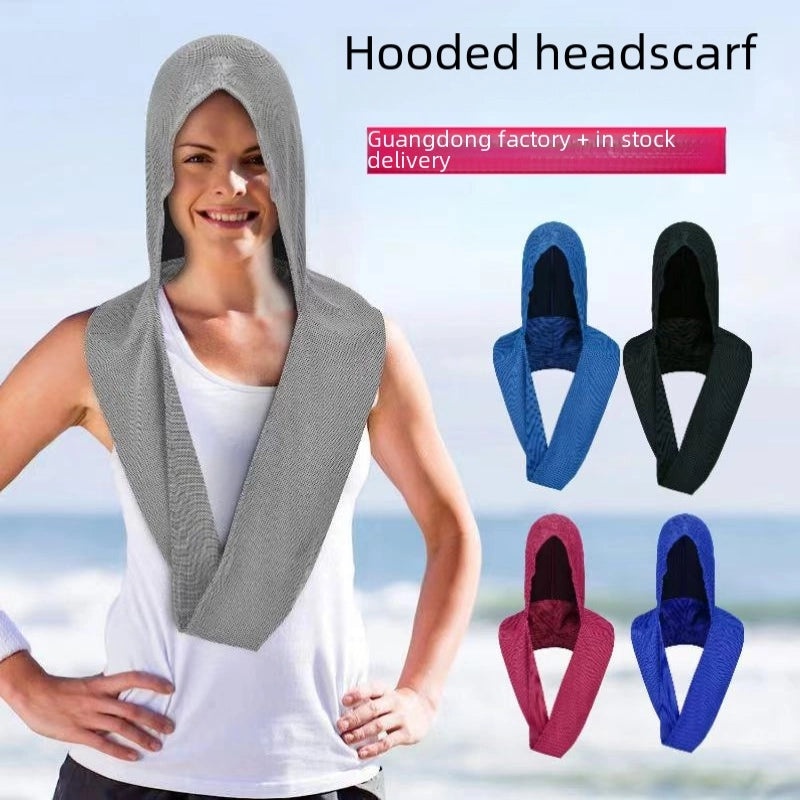 Cooling Hooded U-Shaped Quick-Dry Towel for Beach Gym Camping Sun Protection | Sports Accessories