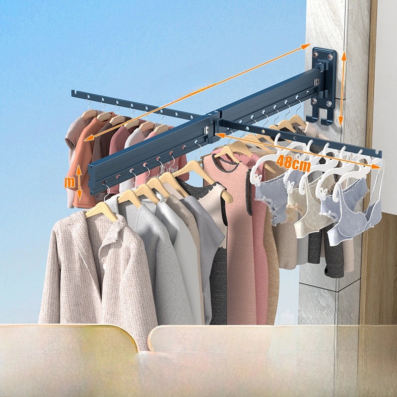 Invisible Telescopic Wall-Mounted Folding Drying Rack for Indoor Clothes and Quilts|Home & Living/Storage & Organization