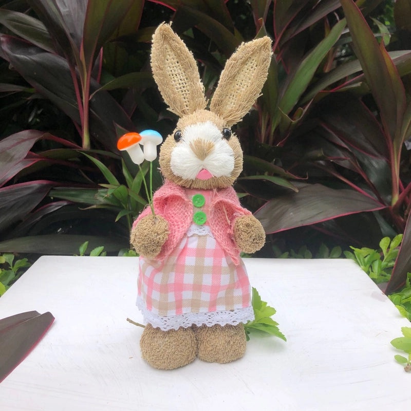 Mini 25cm Woven Rabbit Easter Decor Cute Display Gift Small Prizes Birthday Present|Home Decor & Gifts