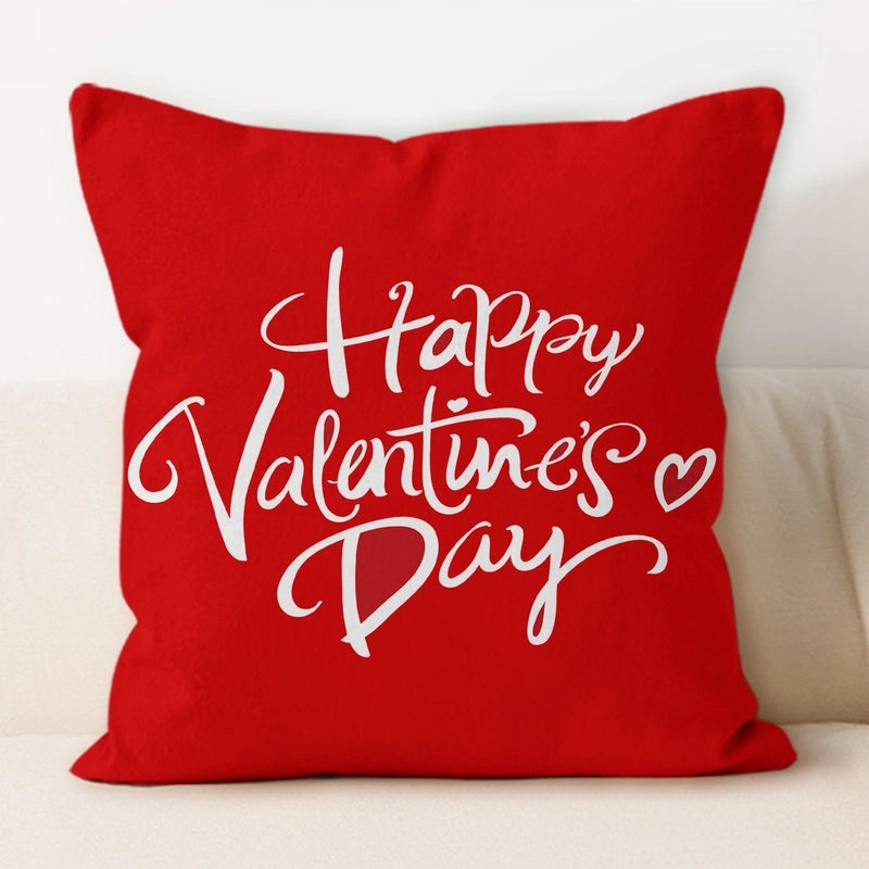 Valentine's Day Minimalist Letter Plush Throw Pillow Cover for Couch and Sofa Decor | Home Decor & Pillows