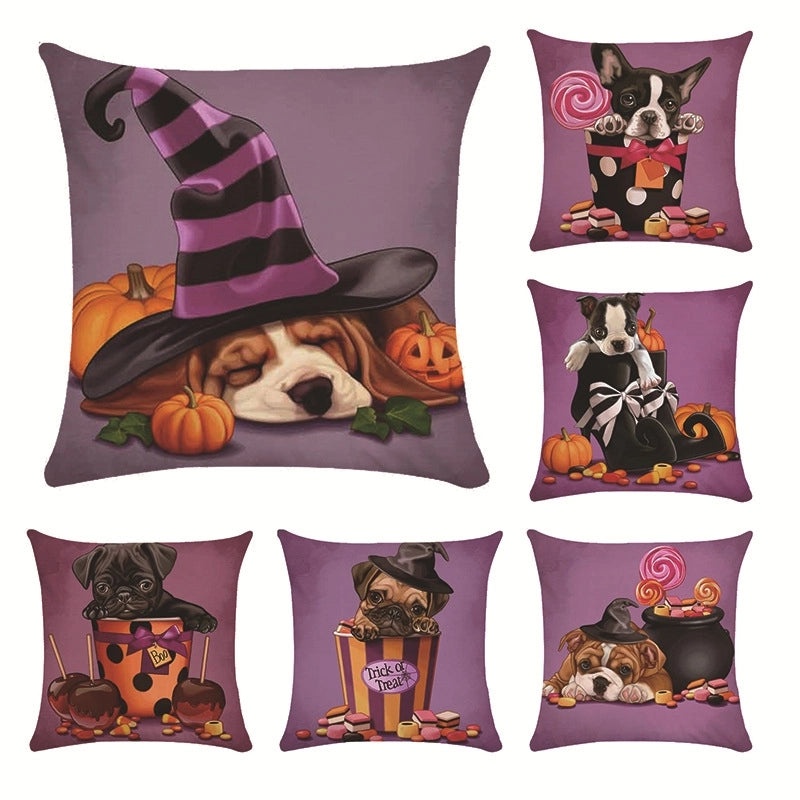 Halloween Plush Dog Lollipop Flower Decorative Pillow for Couch & Sofa | Home Decor