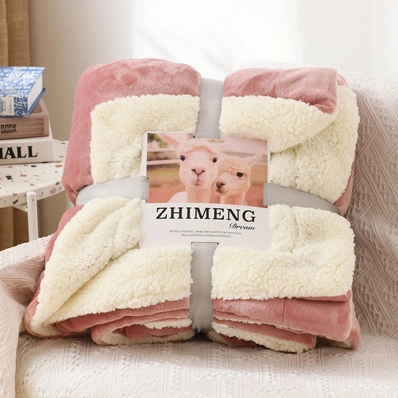 Cozy Retro Polyester Throw Blanket in Solid Color|Home Decor & Bedding