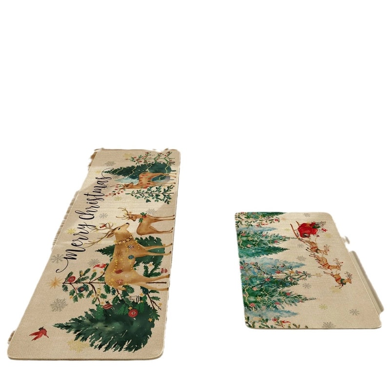 Festive Christmas Tree Polyester Rug|Home Decor & Carpets