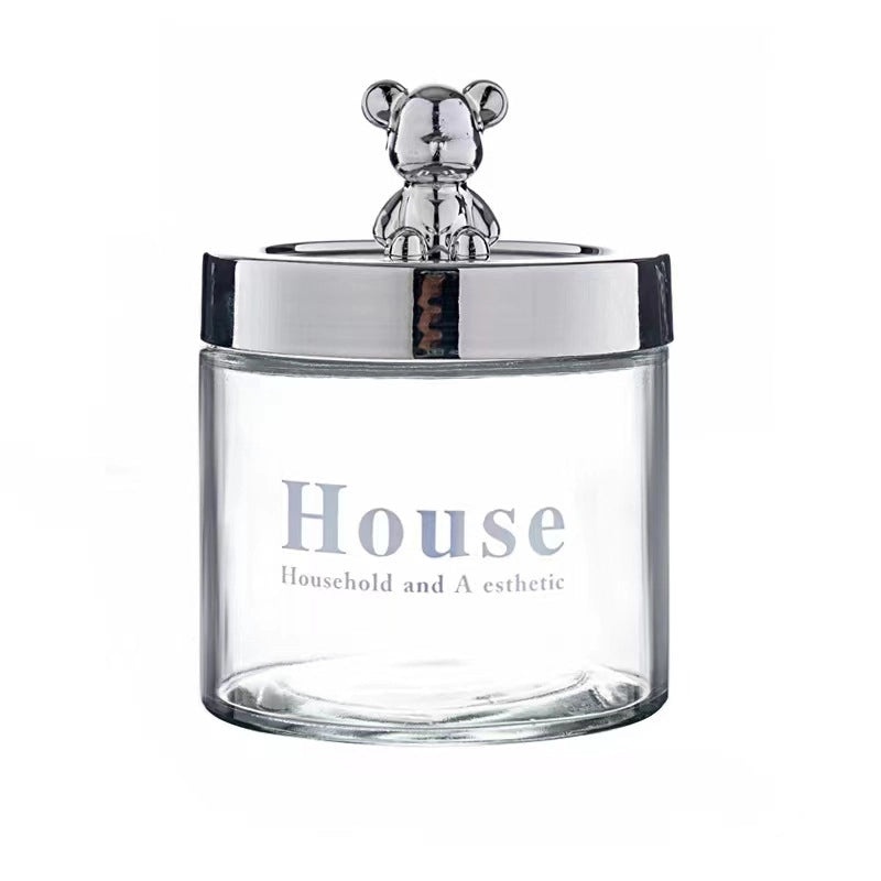 Adorable Small Bear Glass Storage Jar for Everyday Use|Home Storage & Organization